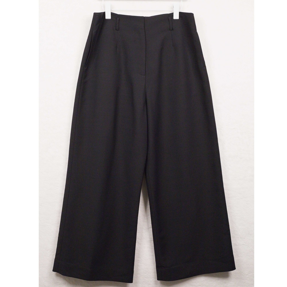 CO Italian Wool Blend Wide Leg Culotte Pants Black Luxury Chic Sz 10 NWT $895